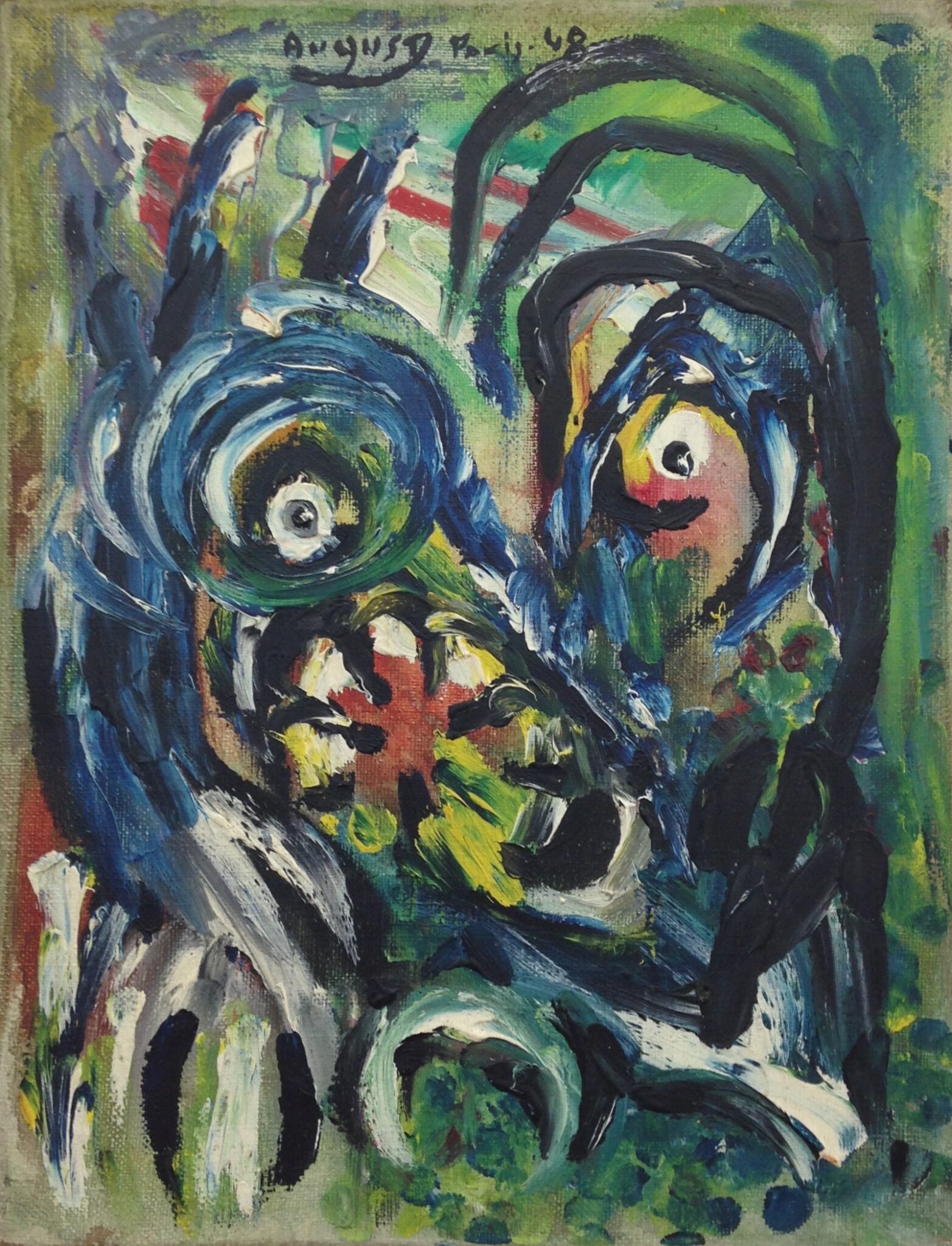 Jeu de guerre, 1948. Oil on canvas by August Puig.